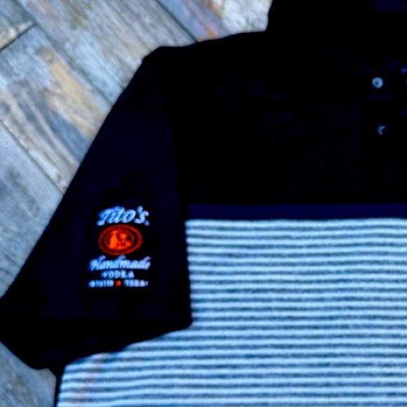 Nike TW Vapor Stripe Block Golf Polo with Tito’s Vodka Logo on Sleeve.  Large - Picture 1 of 6